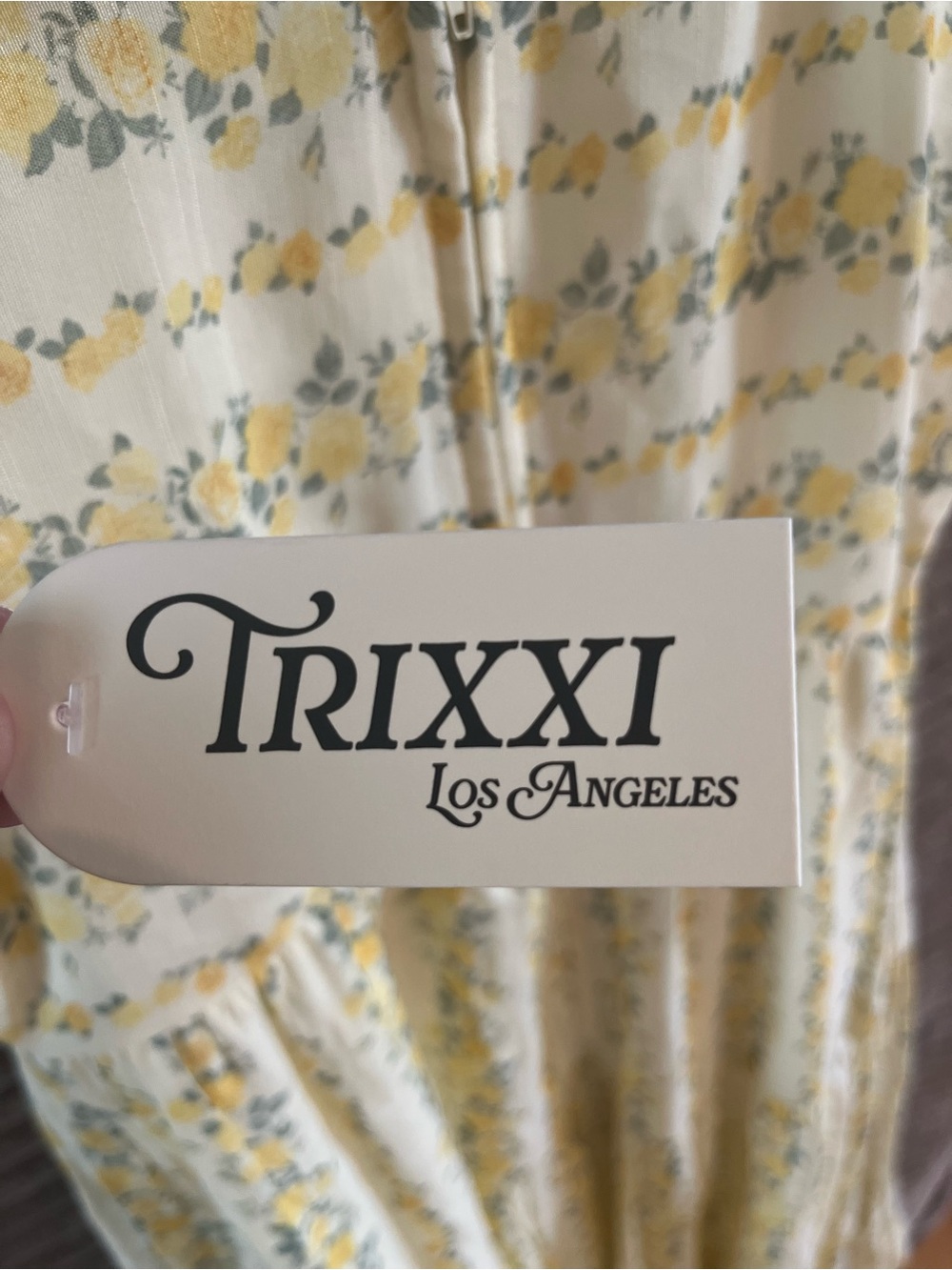 Trixxi Yellow Floral Maxi Dress on Cream